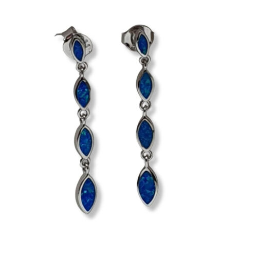 Blue Leaflet Earrings