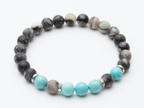 Blue Gray Beaded Bracelet
