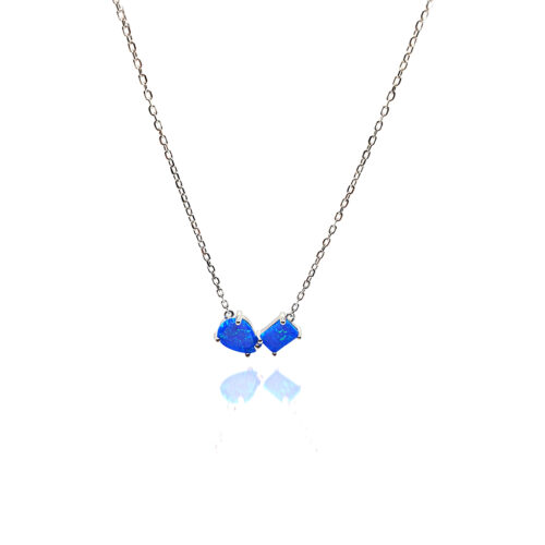 Two Blue Stone Necklace