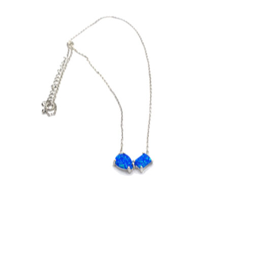 Two Blue Stone Necklace